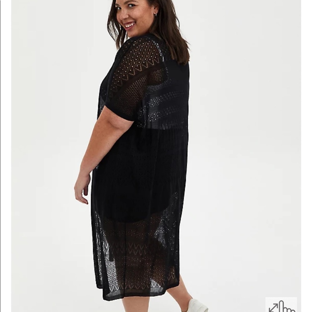 TORRID Size 1/2 NWT BLACK STRIPE DOLMAN DUSTER SHIRT